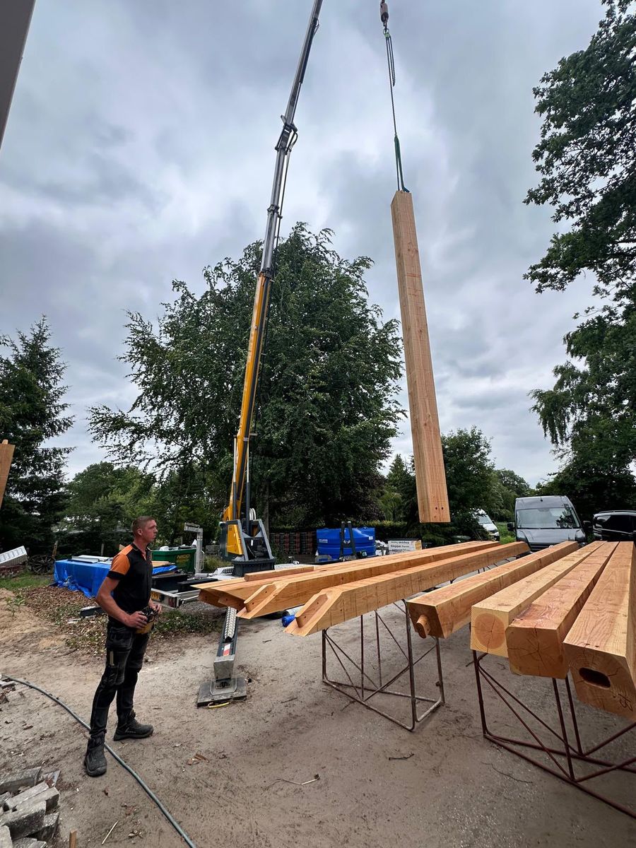 Bouwmaterialen en prefab hijsen